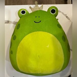 Squishmallow Baratelli the Prince Frog Crown Lime Green Frog Plush 9”